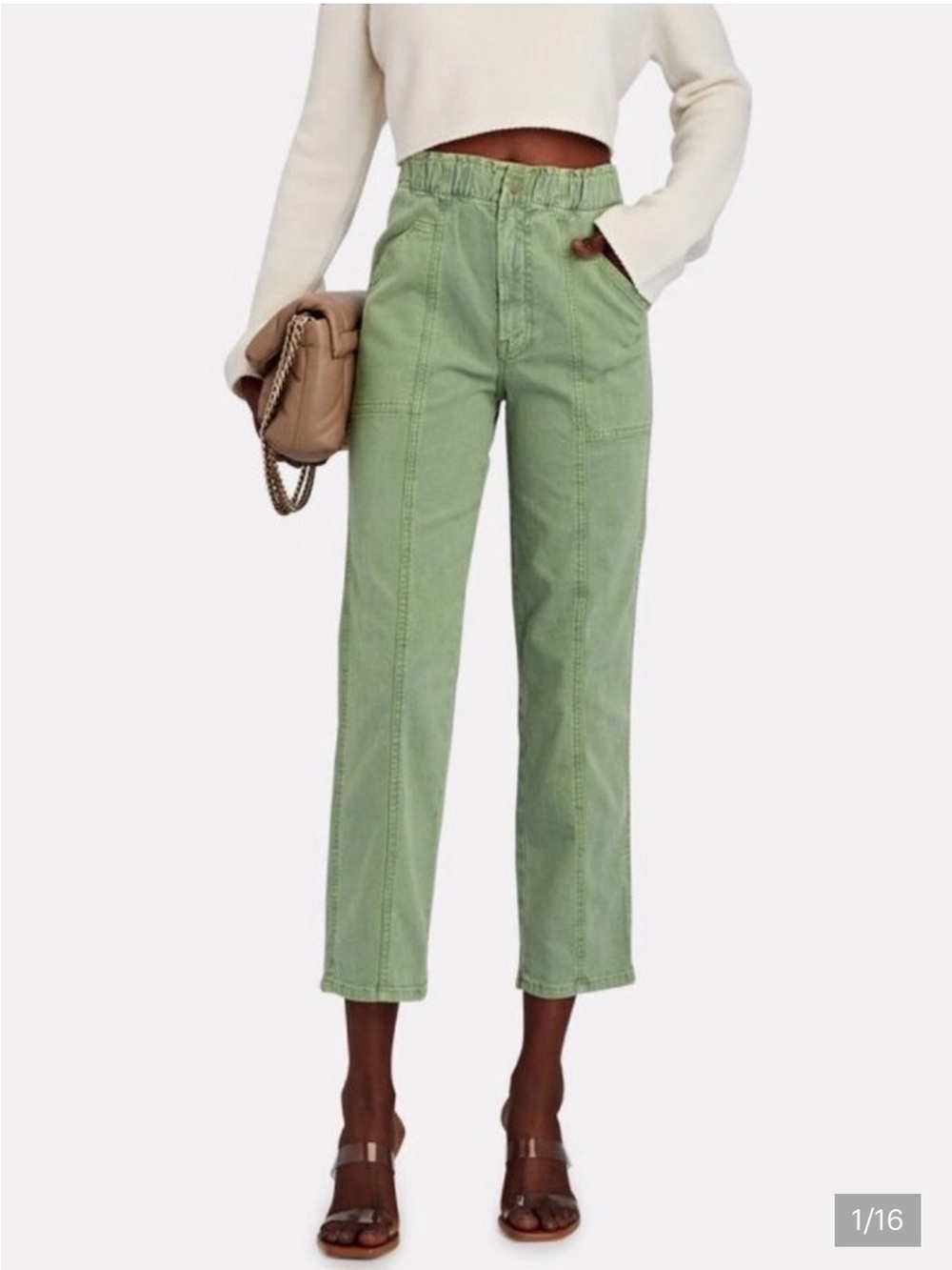 MOTHER jeans tapered pants size 26 - MOTHER green pants paper bag waist mother